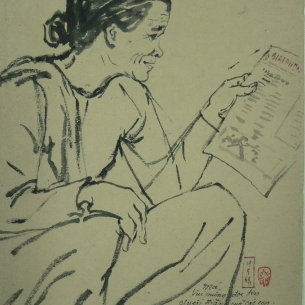 Má vui đọc tin chiến thắng của con