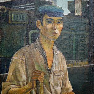 Người công nhân trẻ nhà máy toa xe  lửa Dĩ An