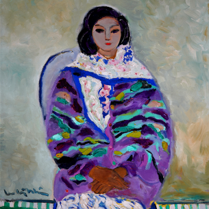 Chân dung áo len tím